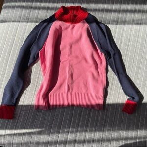 color block turtleneck